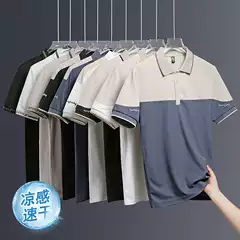 Factory wholesale summer men's POLO shirt short sleeve t-shirt ice silk thin lapel dad business casual half sleeve