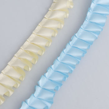 In stock 2.5cm unilateral polyester lotus leaf pleated lace clothing skirt doll DIY craft hat jewelry accessories