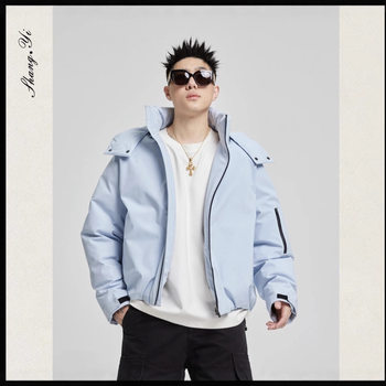 Down Jacket for Young Men and Women, Spring and Autumn, Detachable Hood, Windproof, Outdoor Mountain Style, Lantern Style, Winter Jacket for Men, Over-The-Knee