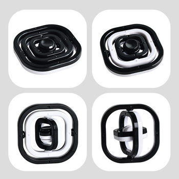 Cross-Border Universal 3D Black and White Fingertip Spinner Creative Infinite Flip Decompression Black Technology Export Toys Wholesale