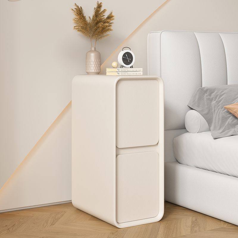 Light Luxury Solid Wood Bedside Table Cream Style Simple Modern Small Home Bedroom Bedside Table 20cm Sandwich Ultra-Narrow Cabinet