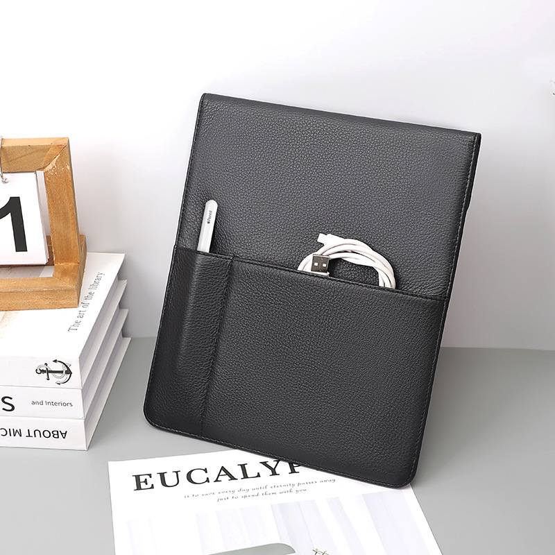 Túi đựng iPad 9.7 inch bằng da bò thật chống nước, túi cầm tay đựng máy tính bảng tiện lợi
