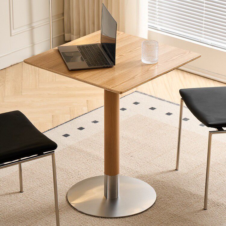 简约实木复古咖啡桌阳台小圆桌餐桌会客洽谈桌椅奶茶店糖水店方桌