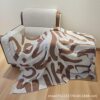Autumn and Winter New Scandinavian Geometric Ins Style Knitted Half-Sided Plush Blanket Sofa Decorative Blanket Nap Blanket Black Coffee