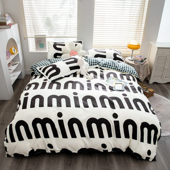 Manufacturer Wholesale Thickened Pure Cotton Brushed Four-Piece Set Student Dormitory Three-Piece Set Simple Bed Sheets Quilt Cover Bedding