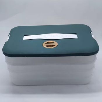 New Dumpling Refrigerator Storage Box Food-Grade Household Dumpling Quick-Frozen Tray Frozen Crisper Multi-Layer Box Orange