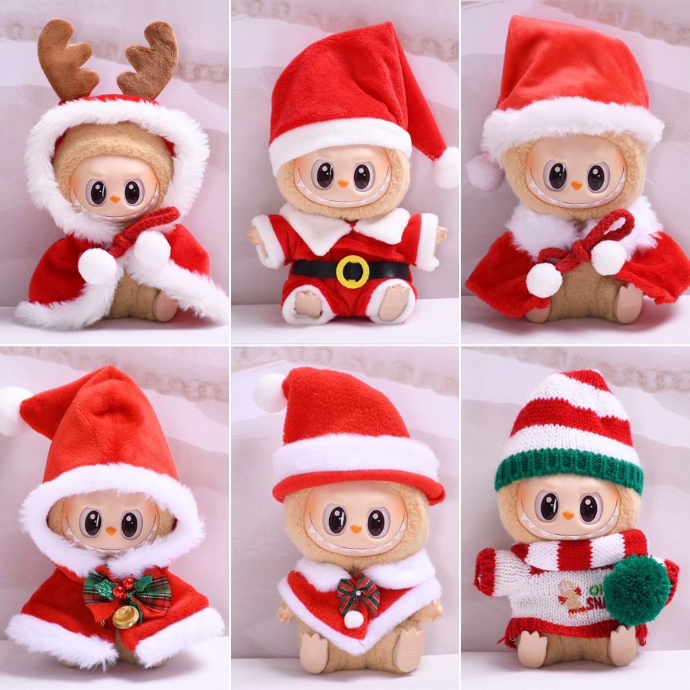 Только одежда] Первое и второе поколение подвесной одежды Labubu на Новый год и Рождество для виниловой детской одежды Labubu Изображение 1