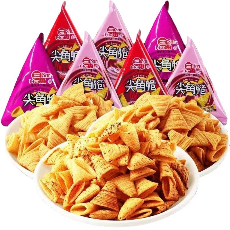 Sharp crispy puffed snacks puffed food Haidilao with snacks wholesale whole box wholesale postage a generation of hair