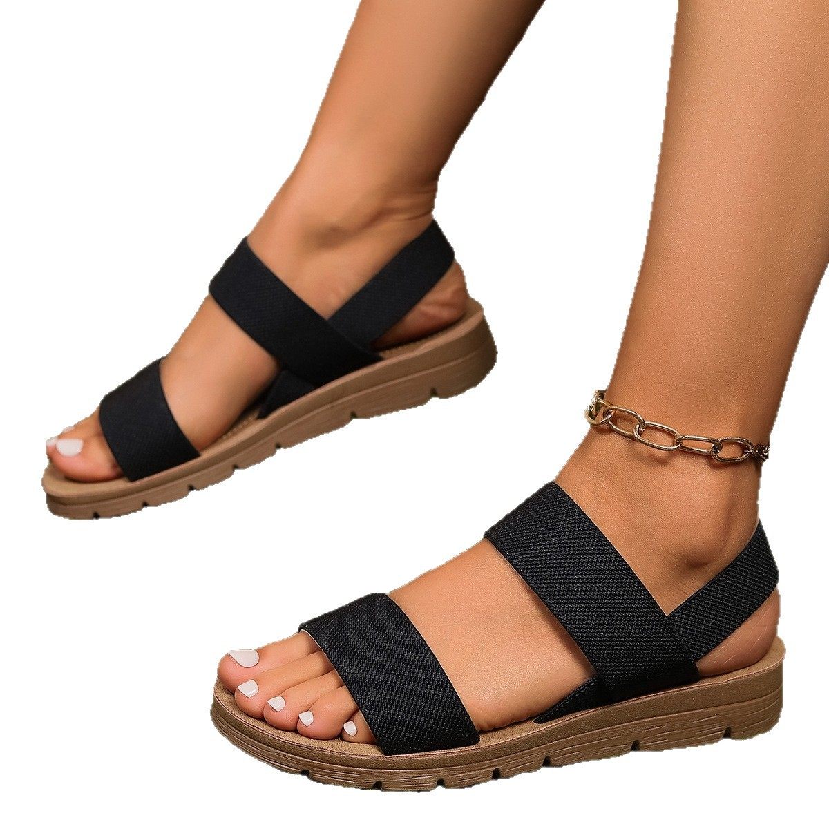 Foreign Trade Large Size Lightweight and Comfortable Soft-Soled Sports Sandals for Women Casual Outer Wear Wear-Resistant Non-Slip Flat Sandals Wholesale