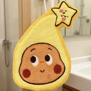 Star Man Hand Towel Kitchen Bathroom Home Cartoon Cute Creative Coral Velvet Hanging Towel Wholesale Cross-Border