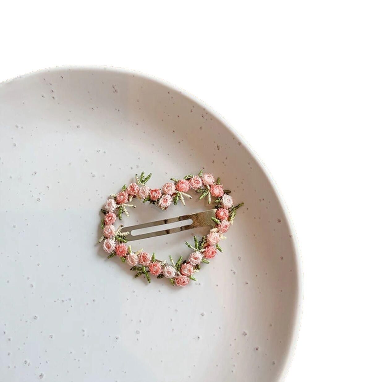 手工花朵发夹发BB夹高颜值儿童爱心五角星侧边碎发夹后脑可爱