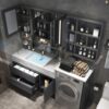 Balcony Integrated Washing Machine Cabinet Combination Light Luxury Rock Board Bathroom Cabinet Toilet Sink Sink Sink Cabinet