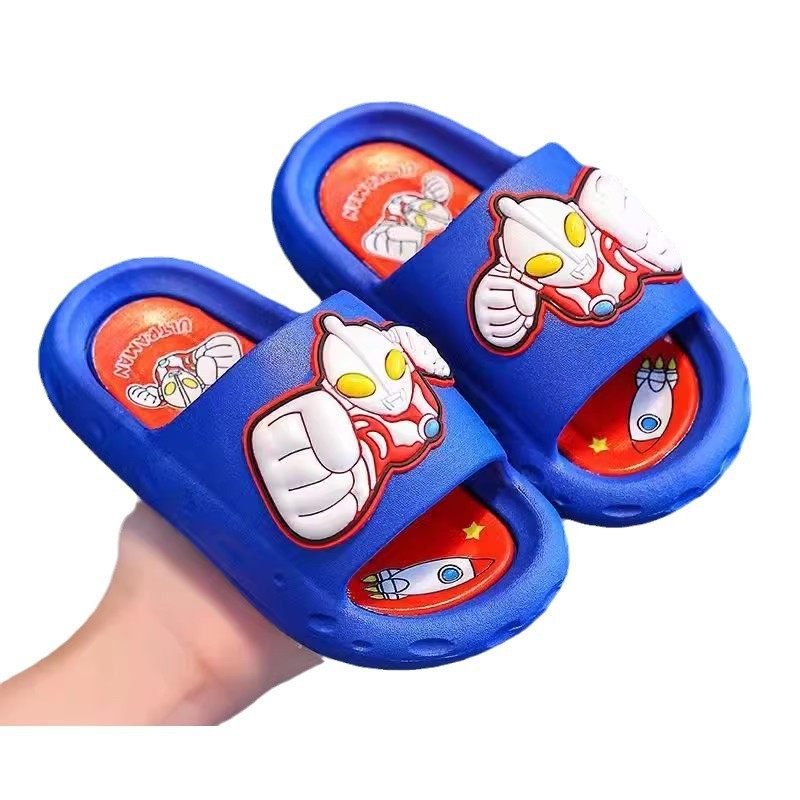 Ultraman Children's Sandals and Slippers Cartoon Non-slip Thickened Wear-resistant Boys' Home Superman Soft Bottom Baby Slippers