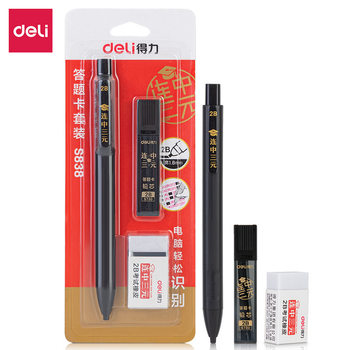 Deli S838 Test Kit Card Pencil Eraser Test Available 2b Activity Pencil Card Lead Test Kit