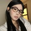 High-end Retro Cat's Eye Black Frame Myopia Glasses Women's Korean Style Square and Round Face Plain Face Anti-blue Light Can-match Internet Popular