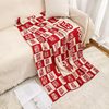Red Baifu Blanket Sofa Blanket Office Nap Air Conditioning Blanket Bedroom Guofeng Elderly Birthday Gift Festival