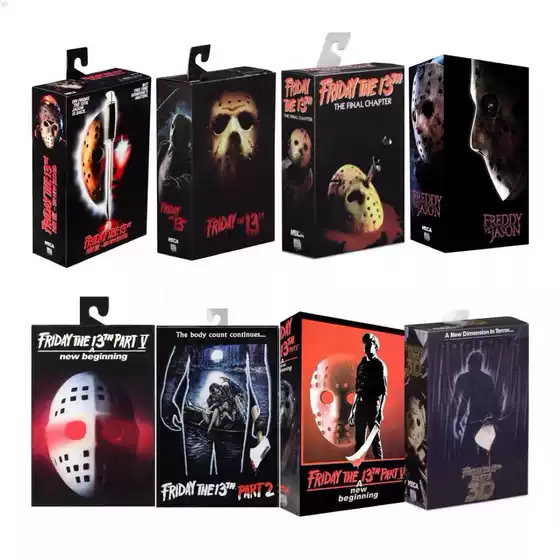 Neca Halloween Black Friday Freddy Jason Texas Leather Face Jointed Action Figure Model