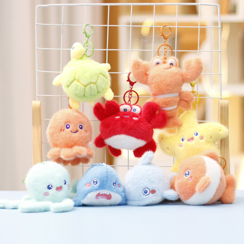 Marine Animal Plush Toy Whale Doll Shark Doll Grabber Doll Wholesale Bag Keychain Pendant