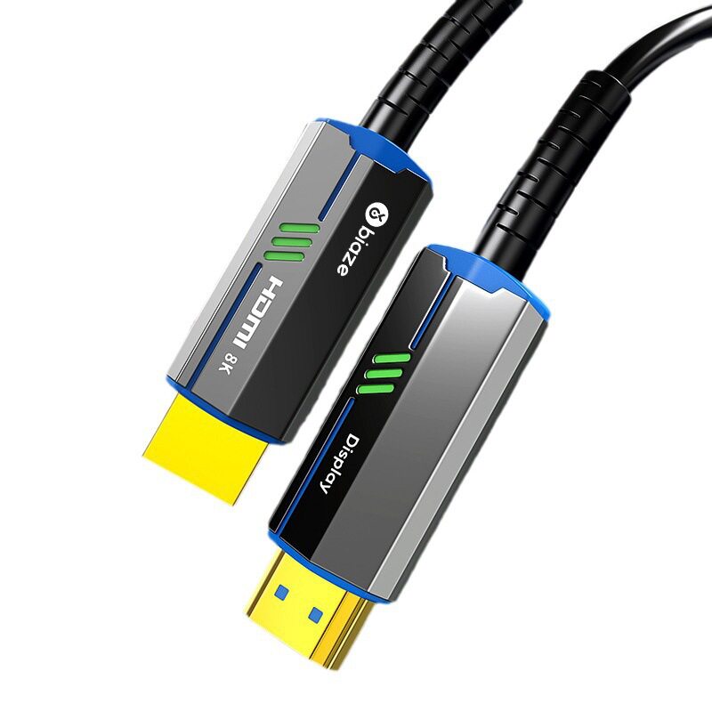 Biaz HDMI Fiber Optic Cable 8K Extended High-Definition Cable 4K60Hz Computer Monitor Connection Steel Armor Cable Project