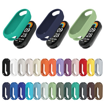 Suitable for Xiaomi Mi Band 8/9/10 Ceramic Watch Protective Case Silicone Anti-Fall Wear-Resistant Protective Cover Simple Pure Color