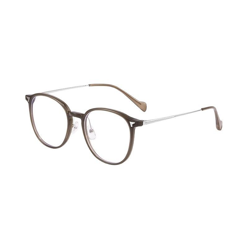 Cold Tea-Colored Eyeglass Frames Can Be Fitted with Prescription Lenses, Ultra-Light, Slimming, Natural Look, High-Value Plain Glasses