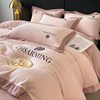 Light luxury style embroidered milk velvet bed four-piece set Winter thickened coral velvet flannel bed sheet quilt cover three-piece set