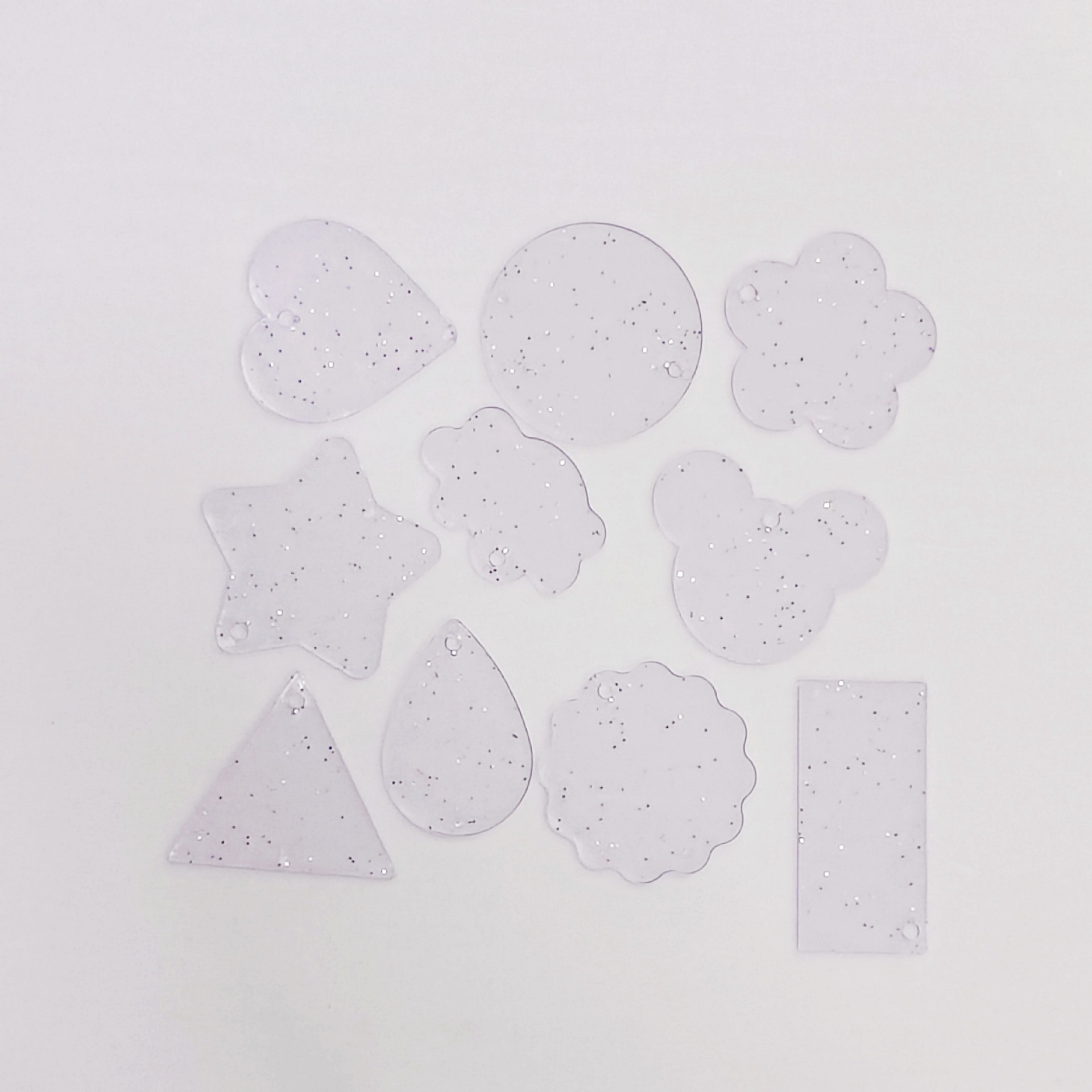 ライトパープルグリッターガムカード（ランダム形状、チェーンなし）