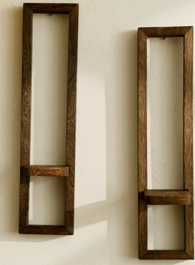 跨境新品创意炭烧门框型状壁挂花盆置物 民宿卧室装饰木质工艺品