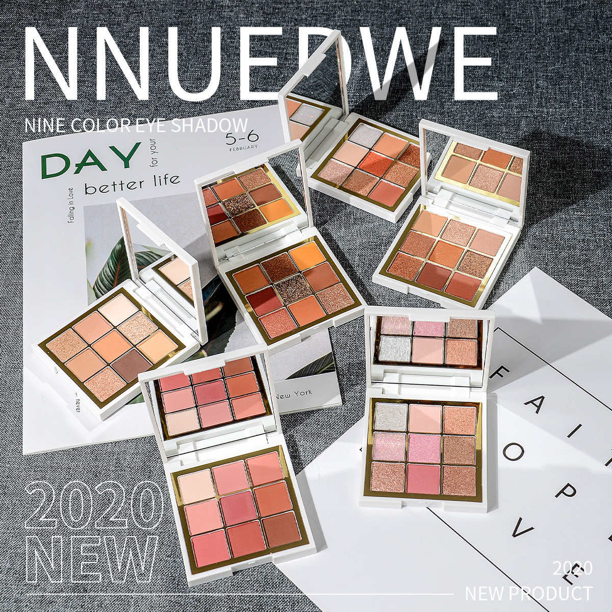 nnuedwe Lude nine-color eyeshadow plate earth color pearlescent matte cheap niche brand makeup ins eyeshadow