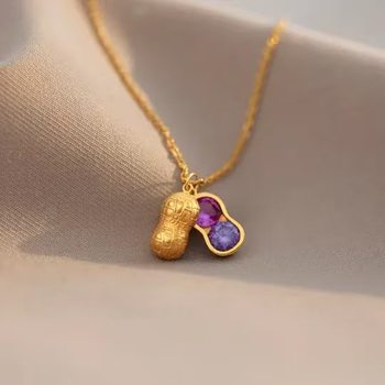 Korean and Japanese Style Internet Celebrity Red Peanut Necklace for Women, Often Symbolizing Fertility, Prosperity, Health, and Longevity Gourd