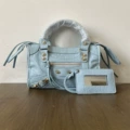 Gold rivets-small size 24*15*8cm--sky blue-ready for delivery on the same day