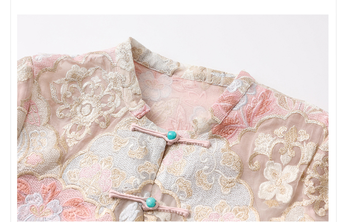 Áo vest nữ dáng gile thêu hoa cúc tơ tằm cao cấp — Áo vest màu hồng mơ (giao hàng trong 7 ngày), Áo vest màu hồng mơ (giao hàng trong ngày)