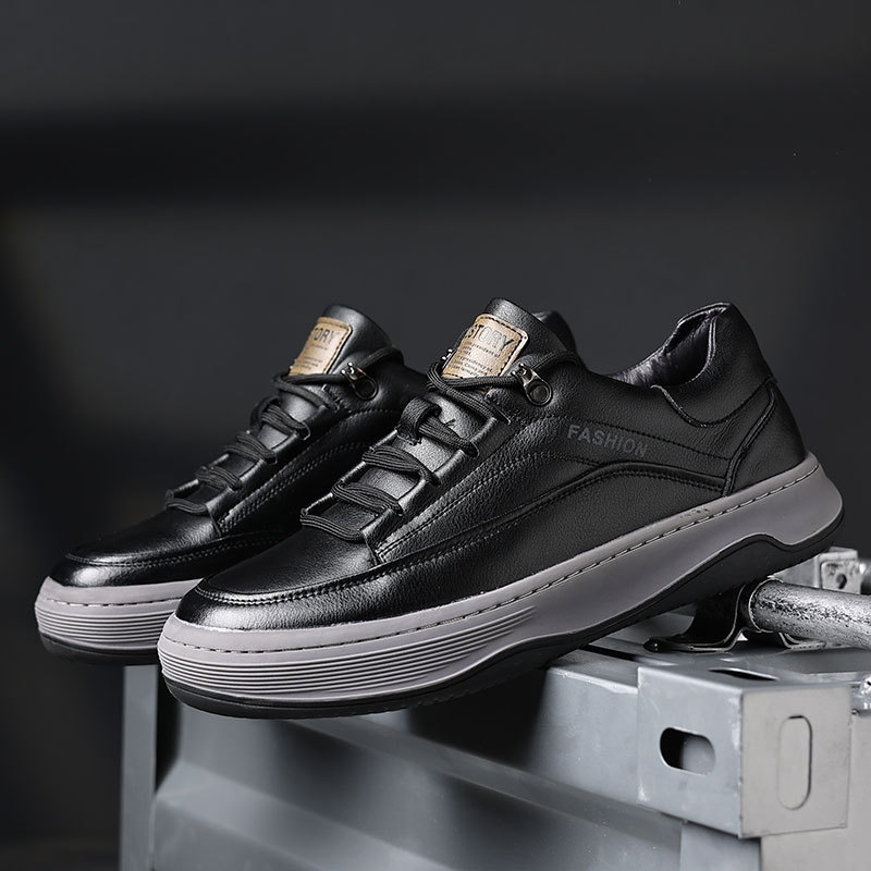 Giày Thể Thao Nam Chất Liệu Da Bò Đế Mềm Hàng Mùa Xuân Thu Đông