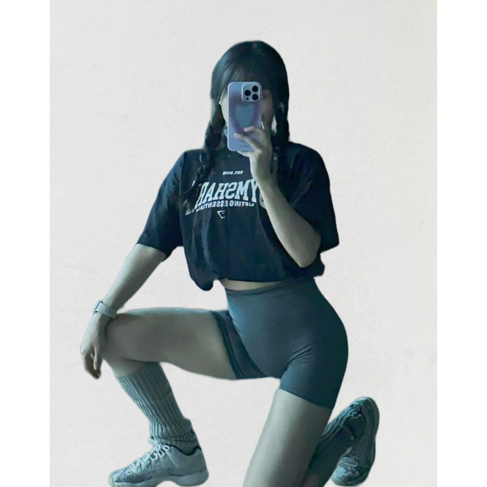 GYMSHARK shark training hot girl casual short-sleeved loose men and women fitness sports T-shirt hip top 1438