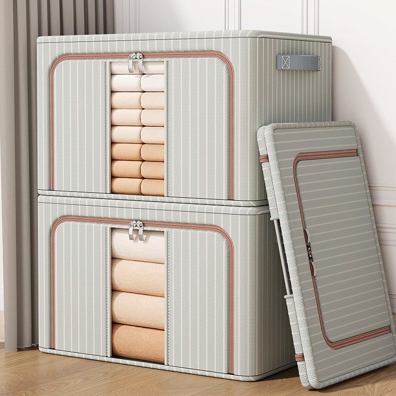 Large-Capacity Foldable Clothing Storage Box Oxford Cloth Wardrobe Storage Box Moving Quilt Storage Box
