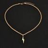 European and American Cross-border Fashion Jewelry Niche Design Sense Lightning Necklace Simple Personality All-match Hip-hop Style Woolen Chain
