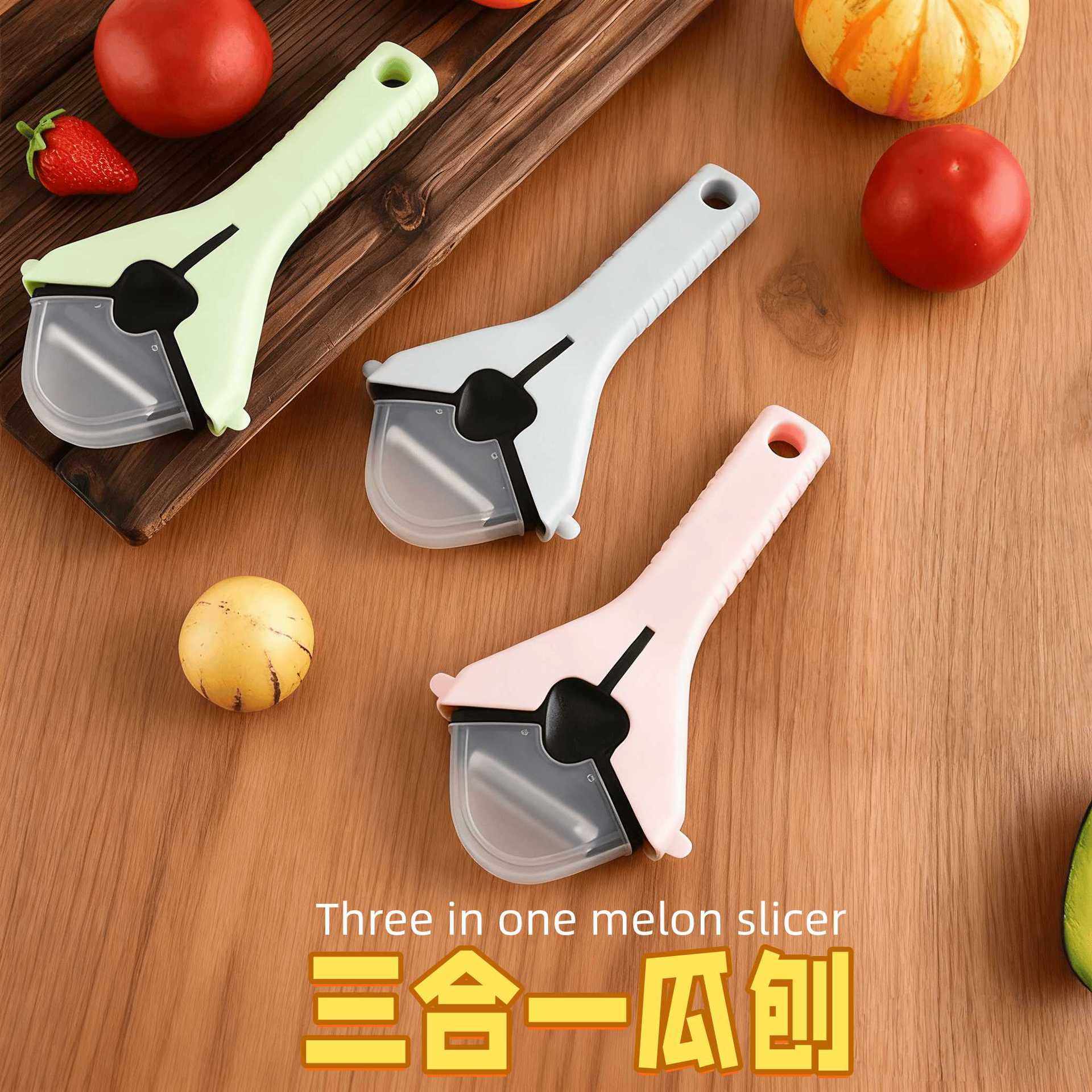 Multifunctional Triangular Grater Household Stainless Steel Peeling Knife Easy to Store Three-In-One Melon Grater Kitchen Tool Cross-Border