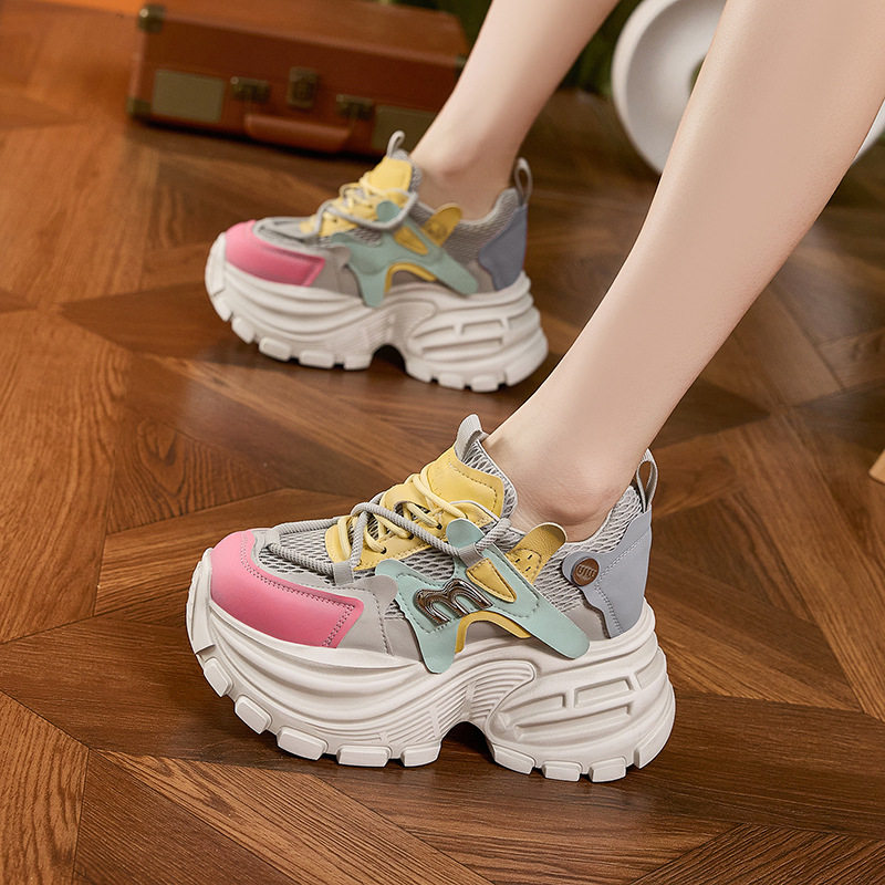 Giày sandal cao gót nữ hở mũi đế dày tăng chiều cao 2026 — Quả cầu, Xanh lá, Trắng