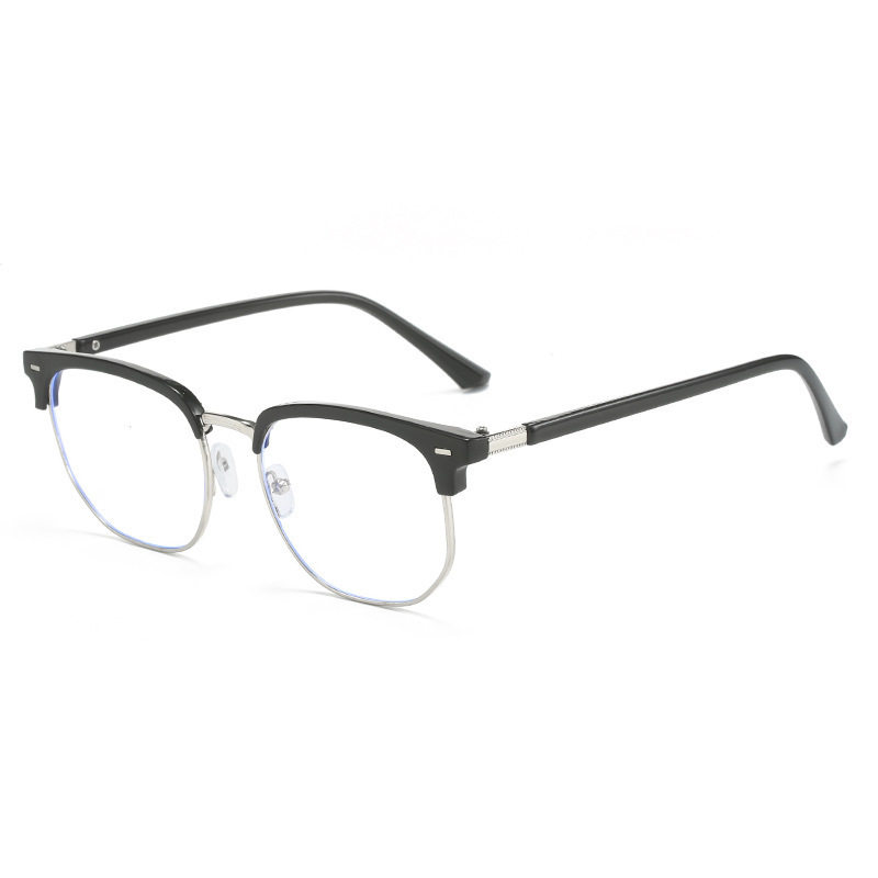 Anti-blue light flat glasses men's myopia glasses HD eye protection women's half-rimmed glasses frame wholesale