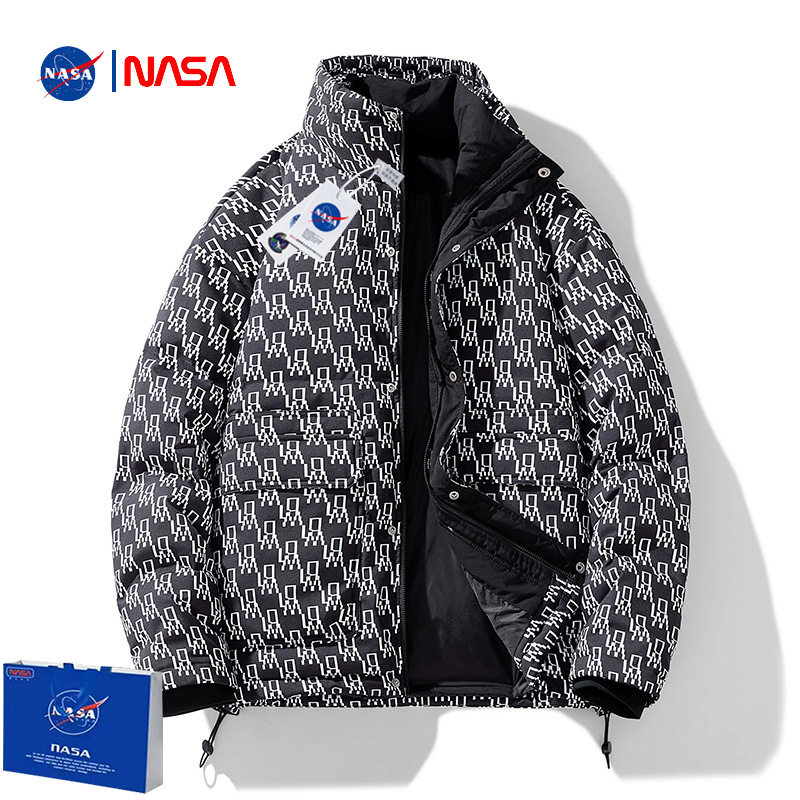 NASA Joint name 2023 Winter new stand collar down jacket men's loose all-match youth fashion brand casual jacket