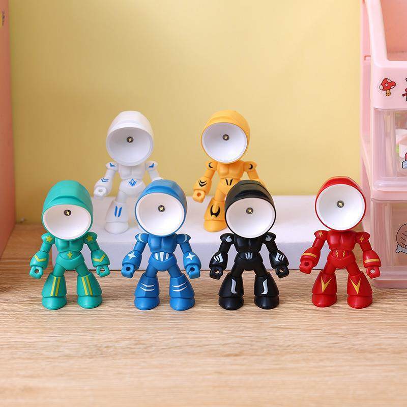 New Nightlight DIY Decorative Desktop Ornaments Cartoon Fighters Hero Magnetic Suction Mini Table Lamp Cute Pet Creative Gift