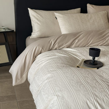 Factory Direct Supply 100% Cotton Jacquard Four-Piece Luxury High-End Pure Cotton Bed Sheet Three-Piece Set Duvet Cover