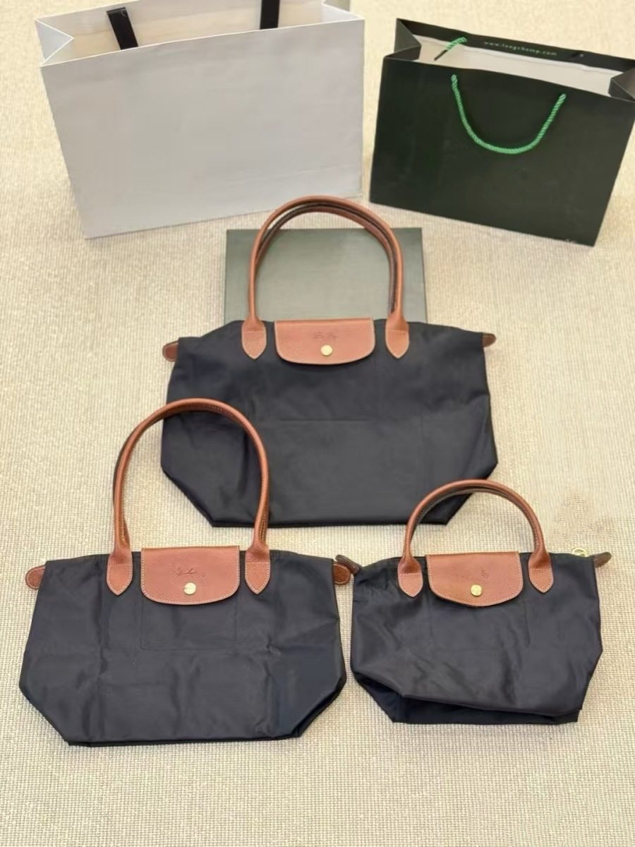 French Longchamp Bag 70Th Anniversary Edition Handbag Classic Dumpling Bag Nylon Tote Bag Commuter Bag Genuine Leather Women's Bag