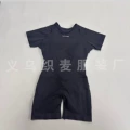 Shark gray-short sleeve jumpsuit