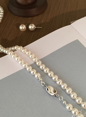 ivy长款叠戴项链正圆施家珍珠女