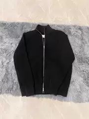 Majia High-End Version Half-High Collar Zip-Up Cardigan Sweater Coat in Majia Style, Unisex, High-Weight Knit