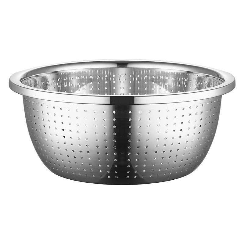 Drain basin 304 food grade stainless steel washing rice sieve washing basket rice sieve drain basin washing basin dense hole washing rice basket