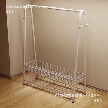 Simple Floor-Standing Clothes Rack for Bedroom, Home Use, Indoor Coat Rack, Balcony Clothes Drying Rack, Bag Storage Shelf