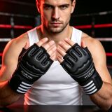 Боксерские перчатки fighting sanda на полпальца женские мужские муай тай детские тренировочные перчатки для взрослых из мешков с песком