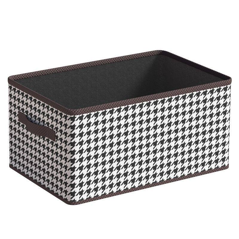 Houndstooth Fabric Storage Box Wear-Resistant Home Wardrobe Clothing Pants Organization Dust-Proof Foldableing Storage Box Drawer Type